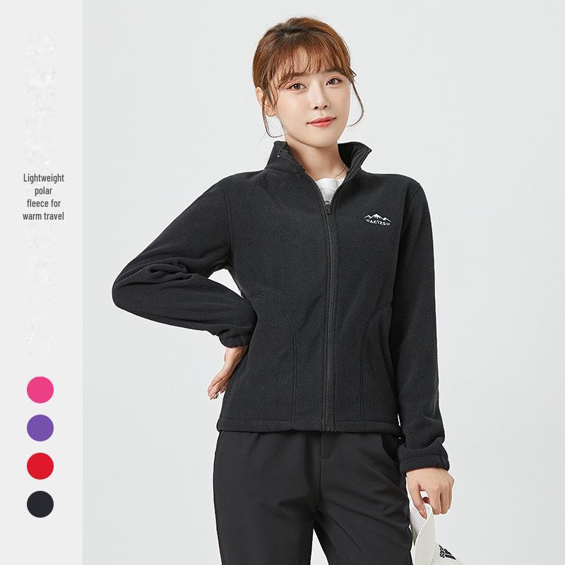 

Женская флисовая куртка осень/зима: Подкладка, воротник-стойка, молния, двухсторонний флис, одежда для активного отдыха S (Female 80-95 lbs)