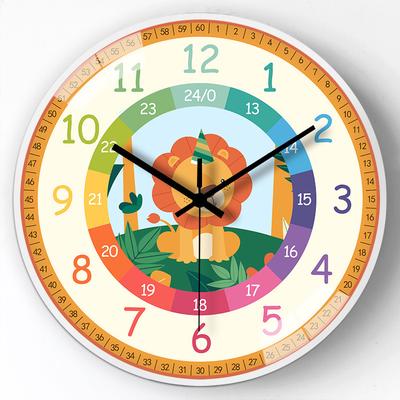 10-Inch 25Cm Early Childhood Education Cartoon Wall Clock For Children'S Room Digital Enlightenment Mute Learning Clock