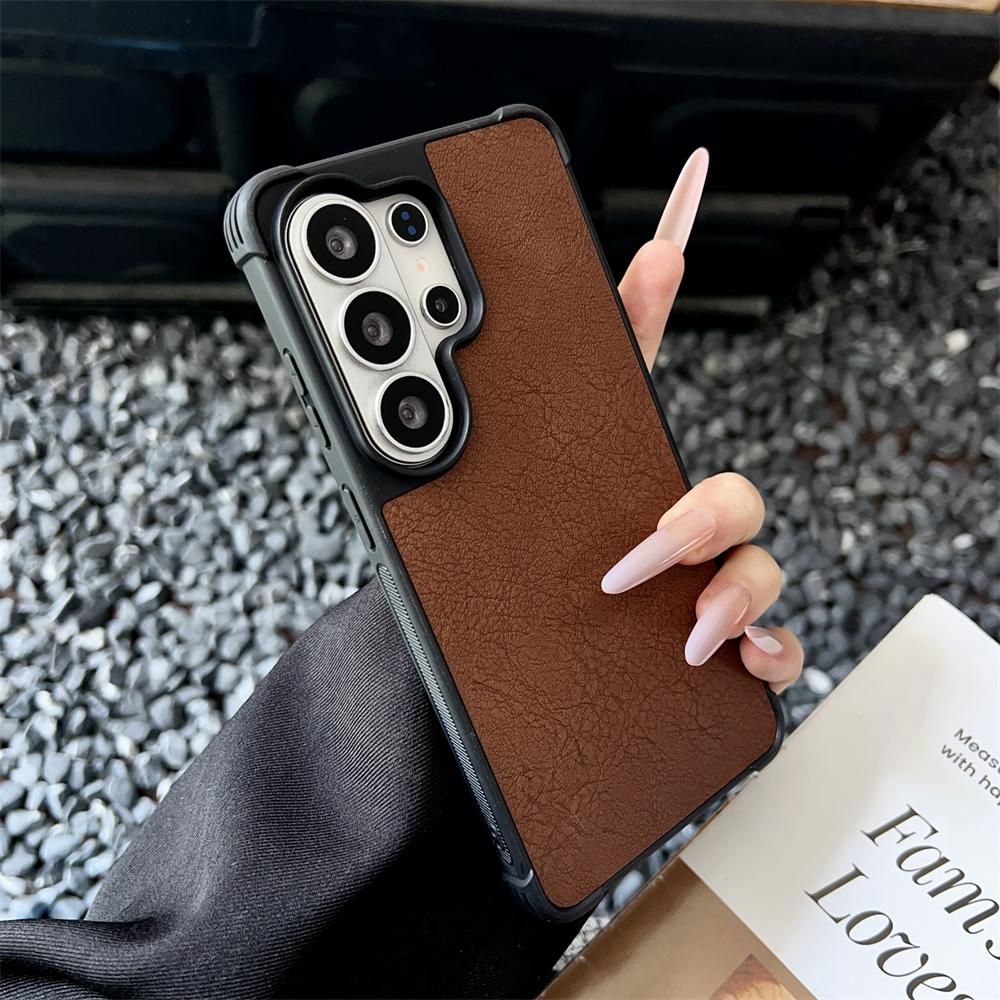 Luxury Four Corner Shockproof Leather Case For Samsung Galaxy S26 Ultra S26 Plus Official Business Matte TPU Soft Phone Cover