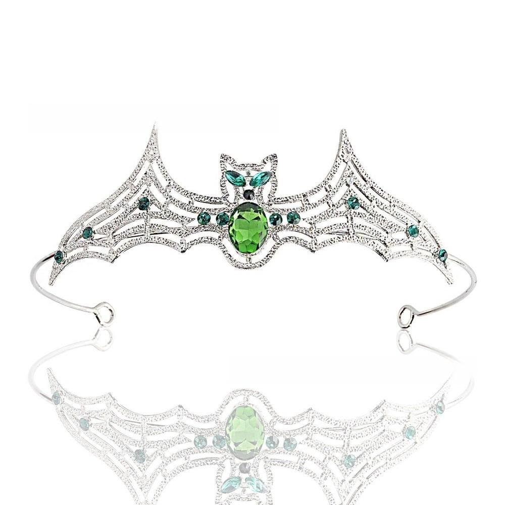Sparkling Halloween Bat Hairband Metal Halloween Tiara Retro Rhinestone Crowns  Party