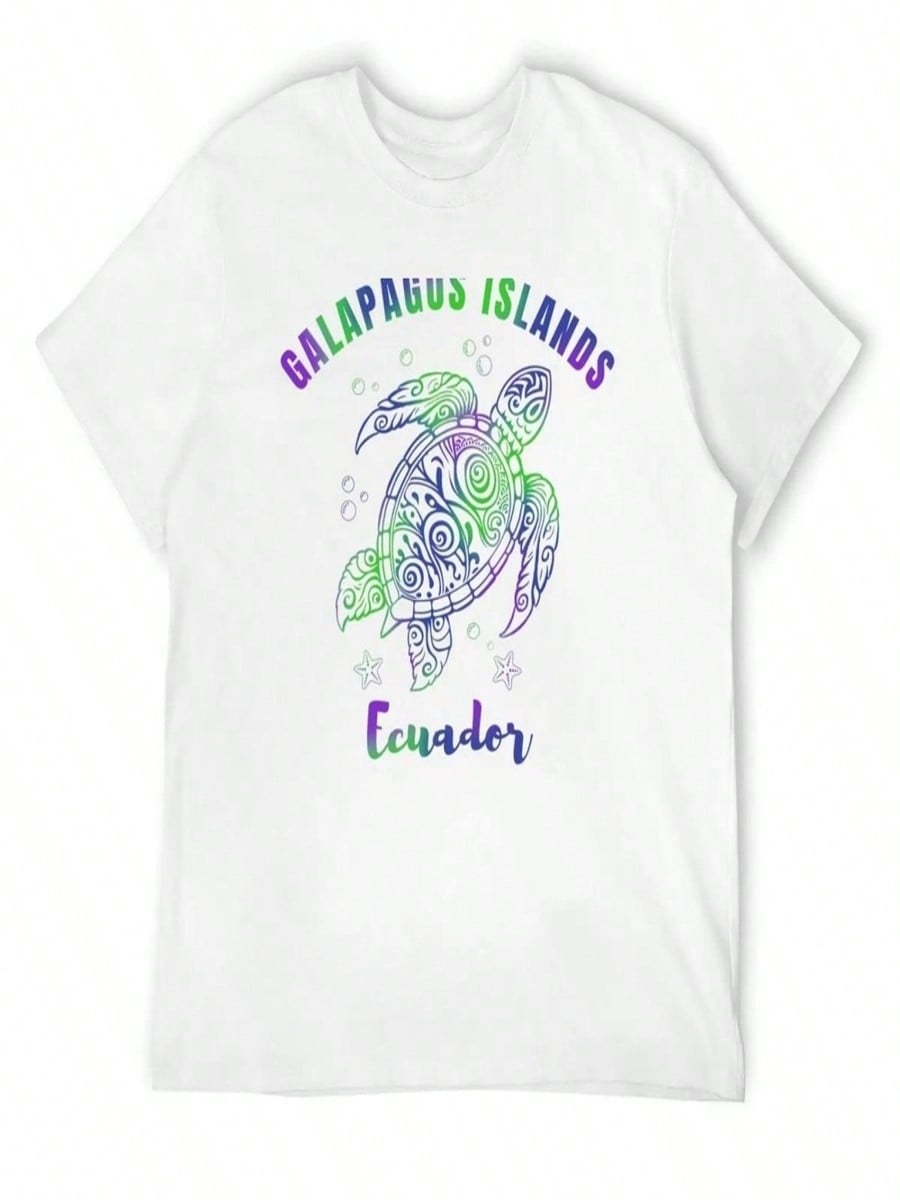 Galapagos Islands Turtle - Republic Of Ecuador T-Shirt Gifts For Boyfriend Blue Lock Blacks Mens T Shirt Graphic S разноцветный