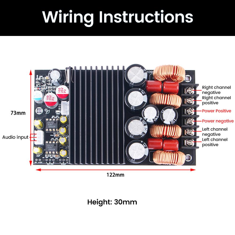 DC19-50V TPA3255 Digital Mini Amplifier Board High Power 2.0 300W + 300W D Audio Power Amplifier Board Stereo Module