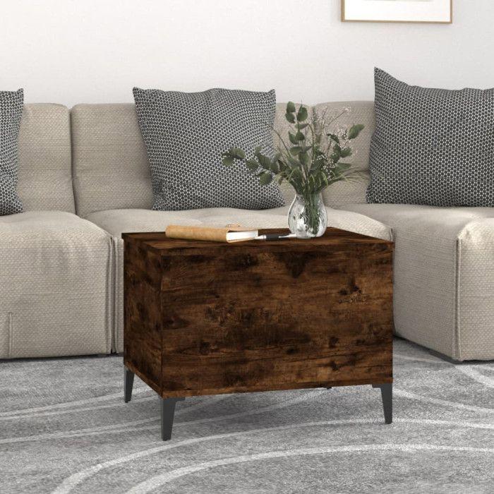 819577 vidaXL Coffee Table Smoked Oak 60x44.5x45 Cm Engineered Wood