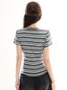 Retro Striped Slim Fit Cropped Short Sleeve T-shirt - Early Spring Petite Millennium Style