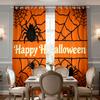 2pcs Spider Web Happy Halloween Curtains Holes Blocking Light Living Room Bedroom Decoration