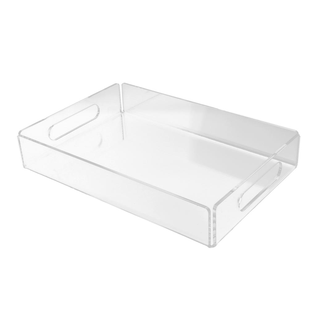 Acrylic Fruit Towel Tray Lightweight Breakfast Cheese Serving Tray with Handles for KTV Hotel