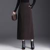 2025 Autumn/Winter Fashionable Women's Thick Wool Bodycon Midi Skirt