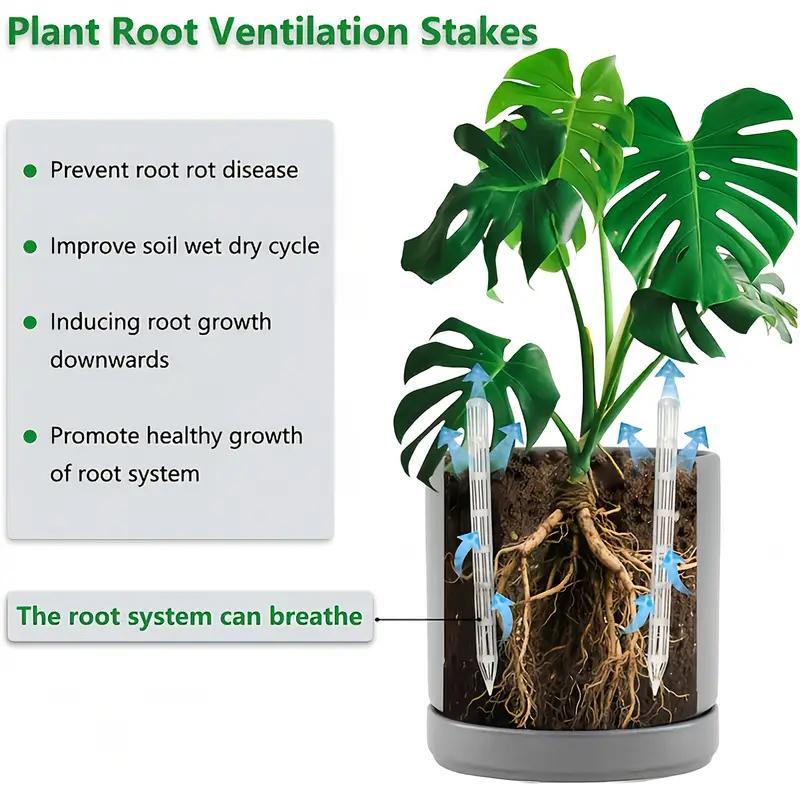 10pcs Transparent Plastic Soil Air Circulation Tubes Lightweight Durable Plant Root Ventilation Tubes For Prevent Root Rot