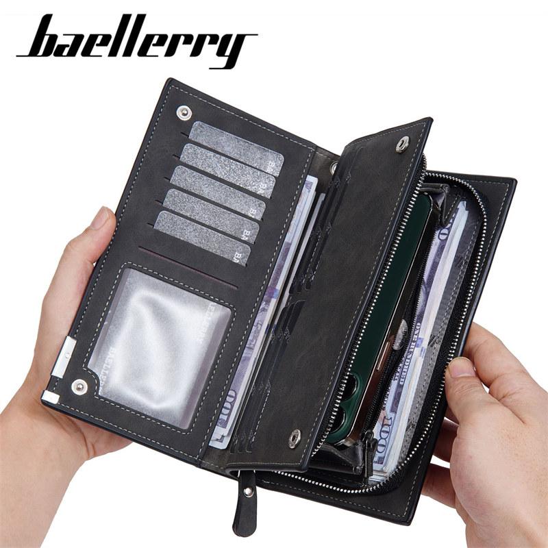 Baellerry Męskie długie portfele Etui na karty kredytowe Modne torebki GZW