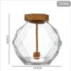 Hexagonal Glass Honey Jar with Wood Lid & Stirrer
