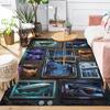 Steampunk Airship Gallery Pattern Rug Floor Mat for Living Room or Bedroom Soft and Comfortable Carpet a Gift for Birthday and Holiday.