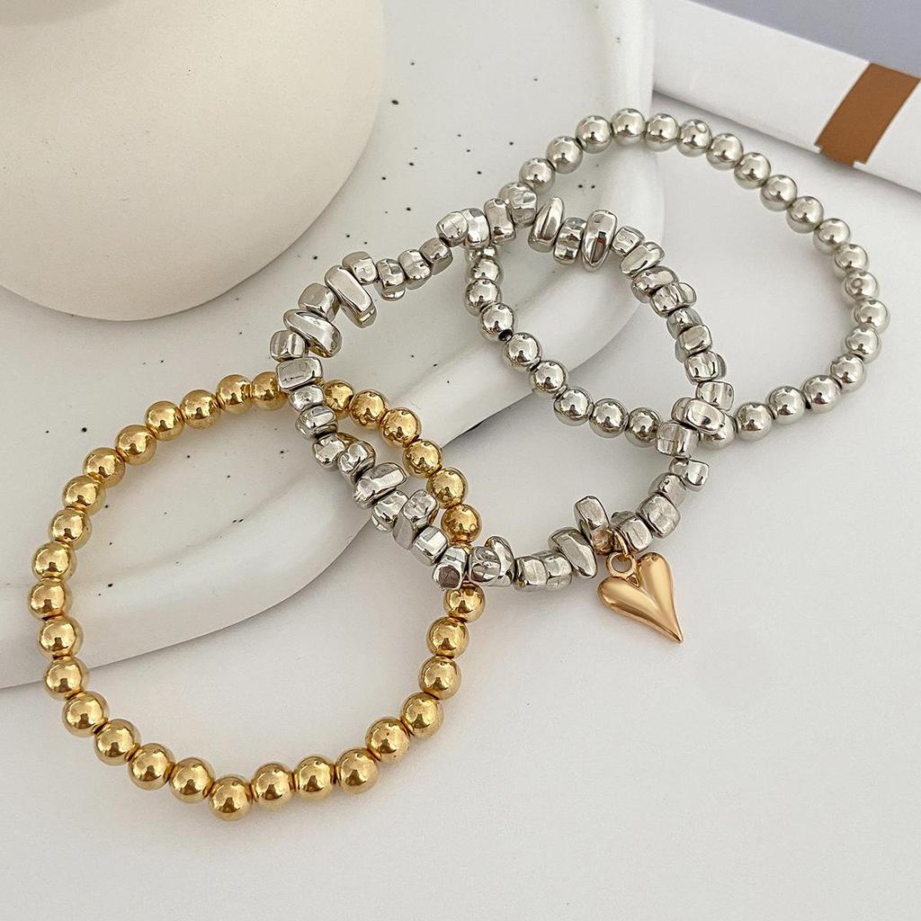 3Pcs/Set Irregular CCB Stone Chain Bracelets Jewelry Party Accessories Geometric Heart-Shaped Pendant Bracelet 2025 New