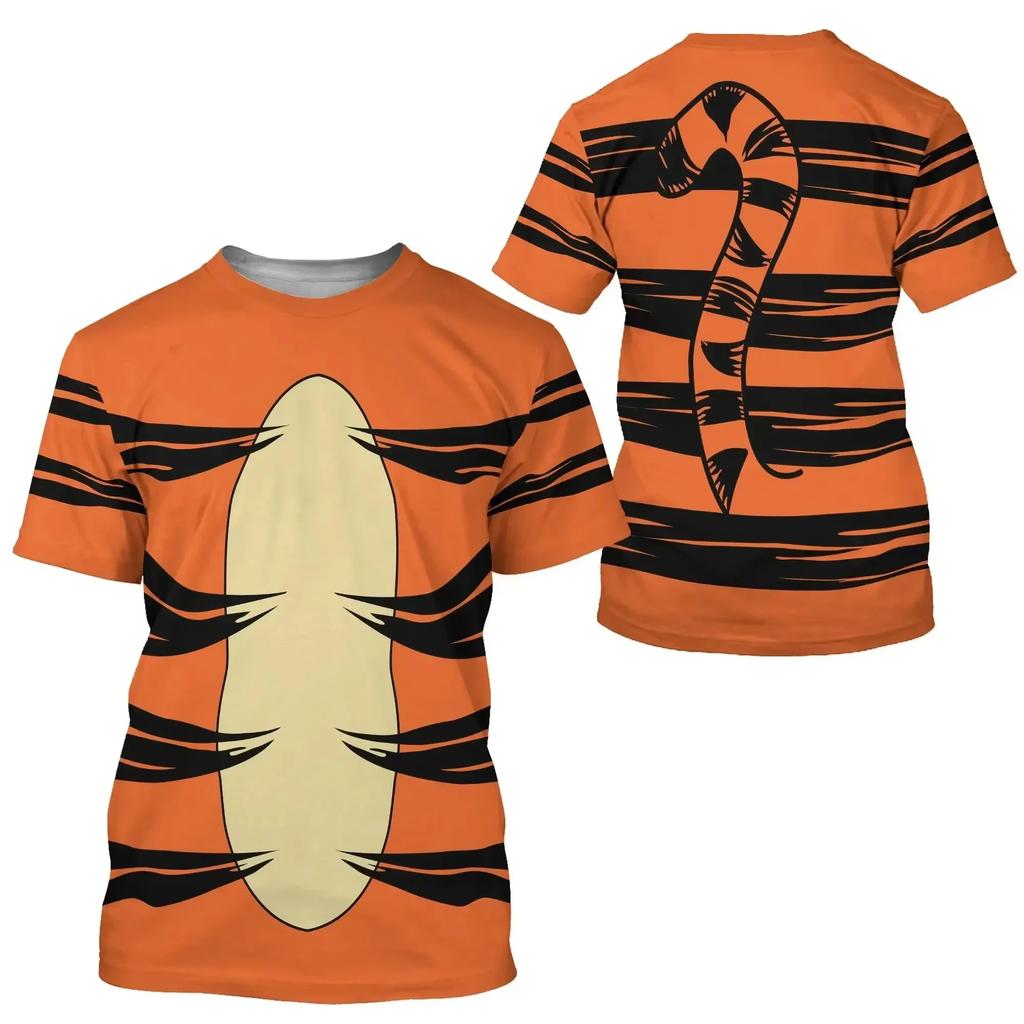T-shirt da uomo stampata in 3D con stampa di animali, manica corta, girocollo, pullover, top casual