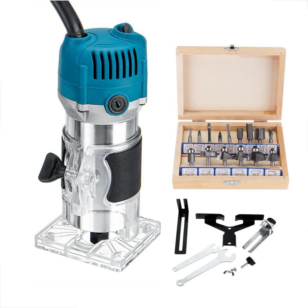 Holz Elektro-Trimmer Holz Laminat Handfräse 35000 U/min Elektrischer Handtrimmer Kantenverbindungsfräser Holzbearbeitungswerkzeug 1280W