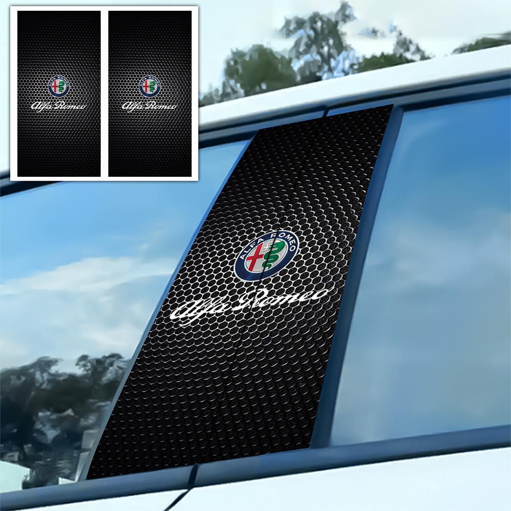 Car B-pillar Sticker Vinyl Waterproof DIY Auto Door Post Decals For Alfa Romeo Stelvio Volante 147 156 159 Mito Brera Giulietta