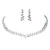 Minimalist Water Cube Necklace And Earrings Set For Brides And Women