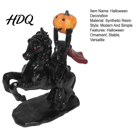 Einzigartige Gothic-Stil Kunst Halloween Kopfloser Reiter Statue, Vintage Bronze Textur Harz Dekor Figur, Stabile Basis Horror Skulptur für Zuhause