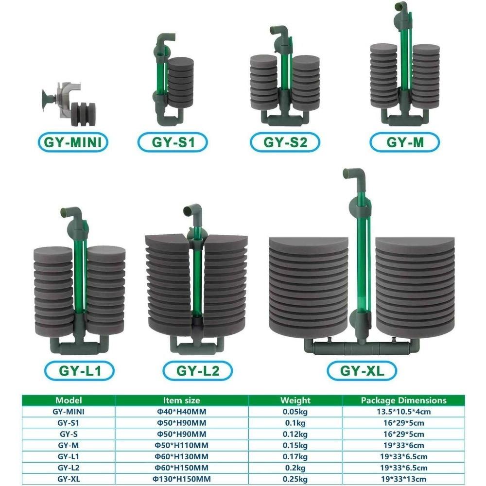 Pneumatic Fish Tank Pneumatic Filter Silent Bio Sponge Filter Oxygen Filtration Pump  Fish Tank