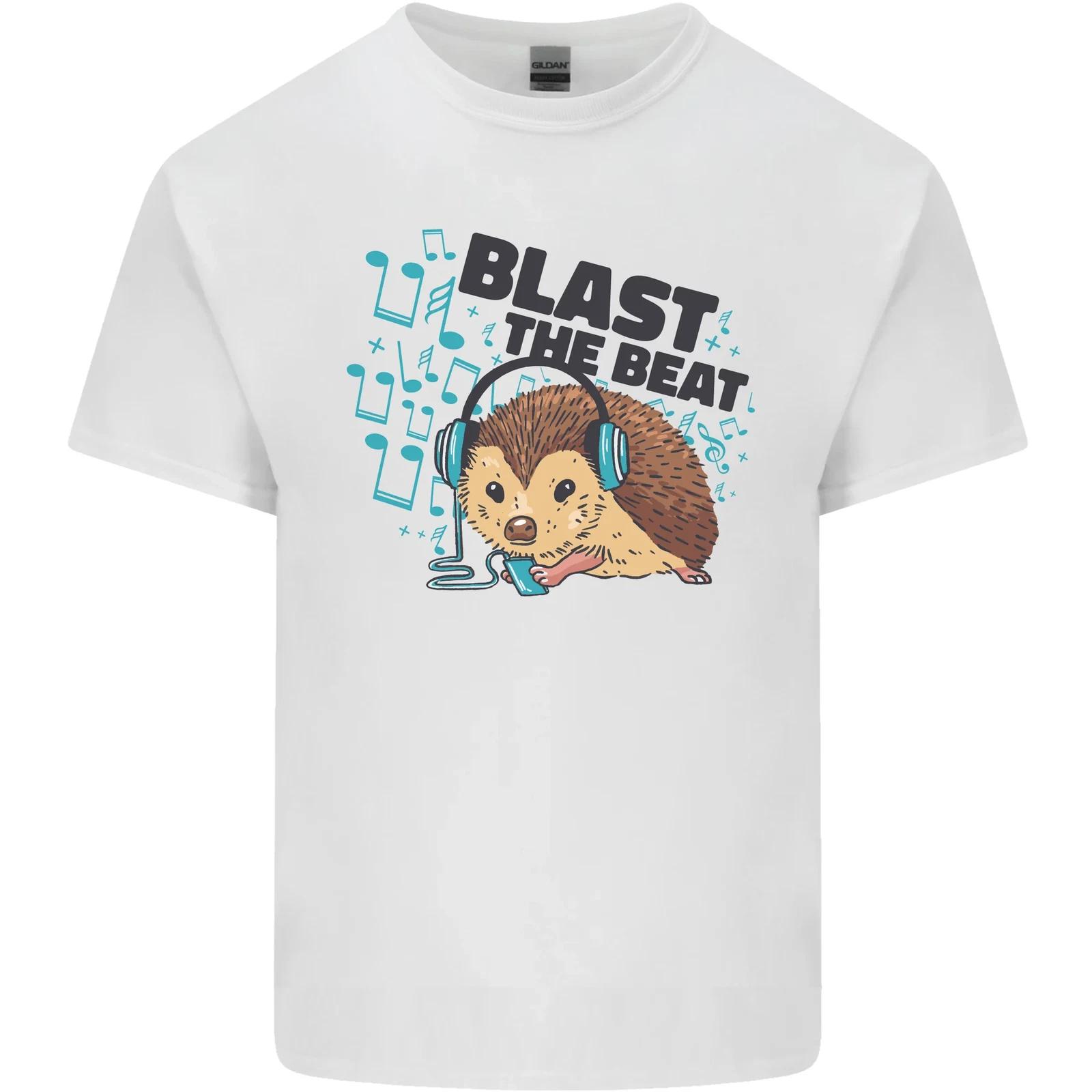 A Music DJ Hedgehog Headphones Dance Kids T-Shirt Childrens M