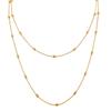 Stainless Steel Long Beaded Chain Necklace Layers Stacked Collar Trendy Jewelry Accessory for Women Girls Wife