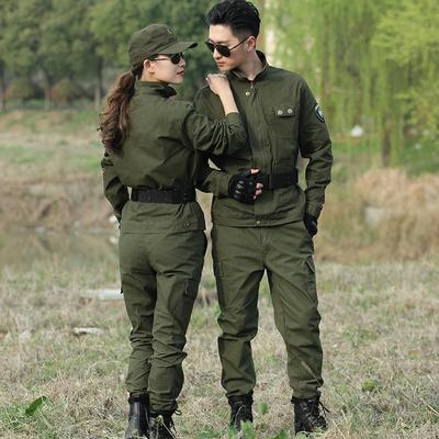 Unisex venkovní komunikační uniforma v armádně zelené barvě, odolná celobavlněná pracovní obuv pro vojenské fanoušky, vhodná na jaro a podzim.