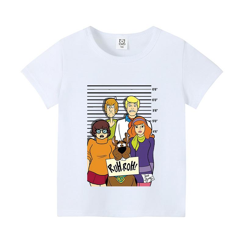 Scoobys Doos Kid Summer T-shirt Anime Tee Creative Cartoon Clothes Boy Girl Summer Short Sleeve Clothes Tops Birthday Gift