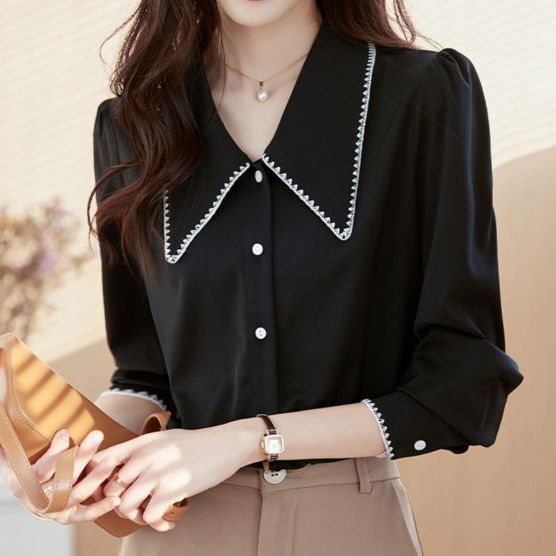 Long Sleeved Chiffon Shirt for Women Autumn Wear Early Autumn Design Sense Shirt Top