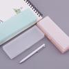 Pencil Cases School Office Simple Matte Transparent Plastic Box Frosted Pink Green White Pens Storage Stationery Supplies