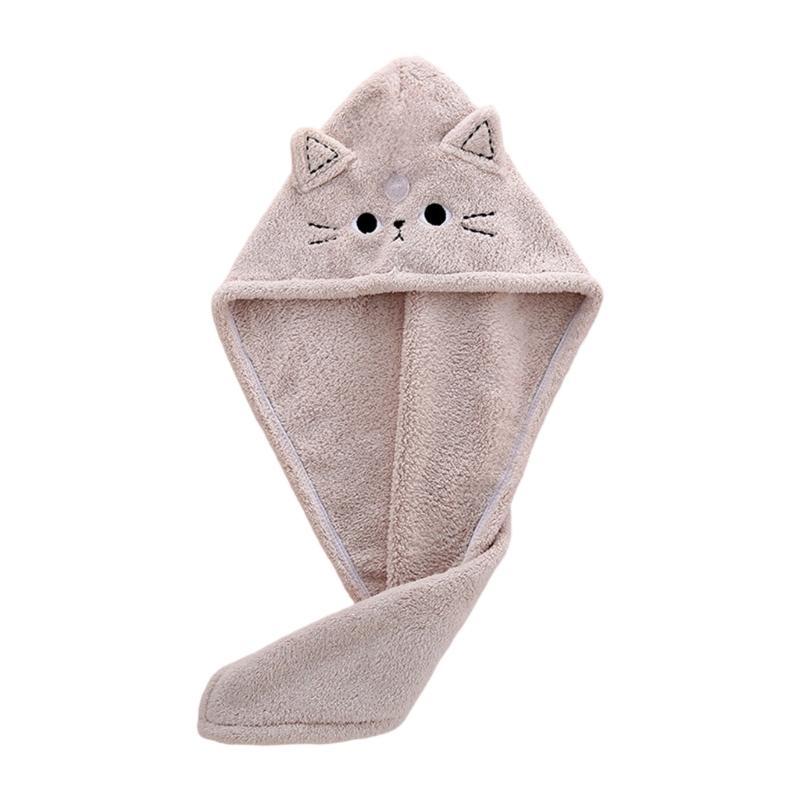 652F Hair Drying Turban Strong Absorbent Coral Fleece Towel for Women Comfortable Anti Frizz Wrap for Kids Women