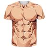 Zleufirty Muscle T-shirt Tattoo 3D Print Mens Short Sleeve Funny Macho Street Style Spring Summer Autumn Clothing
