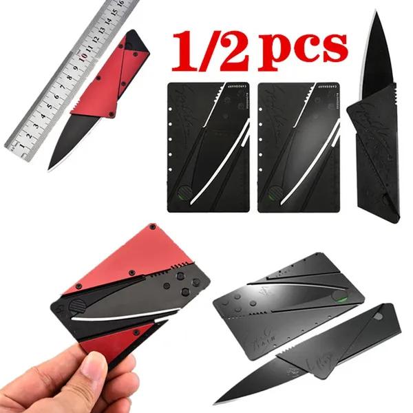 1/2 PCS New Credit Card Knife Multifunctional Pocket Knife Wallet Multi Tool Multitool Camping Survival Tools