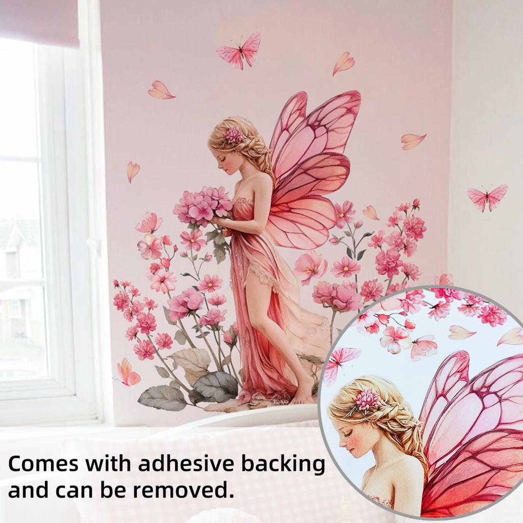 Cartoon Fairy Girl Wall Decal Bedroom Decor Waterproof Home Art Decals