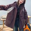 European hooded pie overcomes cotton jacket women's autumn and winter cotton padded waist thickened jacket contrasting color cotton coat