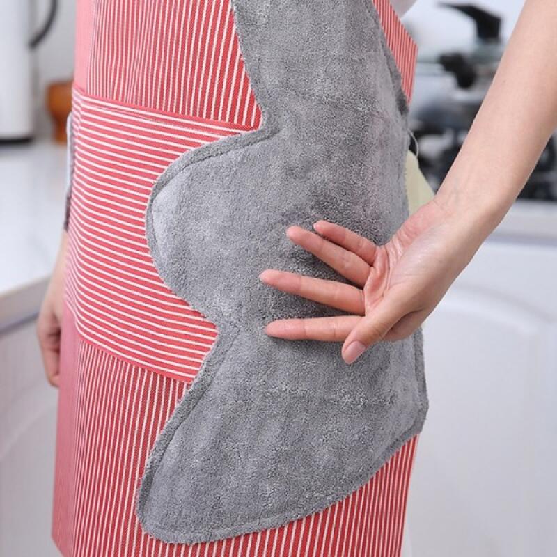 Idea Hand Wiping Waterproof Apron for Kitchen Dishwashing Business Red