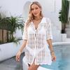 Women's Plus Size Beach Holiday Sunblock Hollow Woven Bikini Cover Up