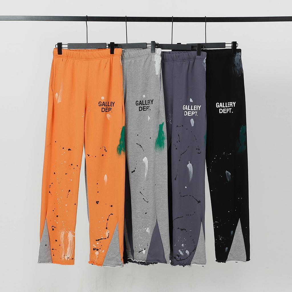 GALLERY DEPT Retro Ink-splashed Letter-printed Double-spliced Trousers Micro-flared Trousers, Men's and Women's Casual Sweatpants