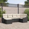 VidaXL 6-piece Garden Sofa Set with Black Poly Rattan Cushions 3346787