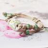 Yuan Xiaohong Ceramics Mori Style Bee Bracelet with Cute Ornaments and Natural Woven Hand Rope