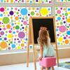 Whaline 9 Sheets Polka Dots Window Clings Back to School Colorful Circle Dots Window Stickers Large Small Round Polka Dot Double-Sided Windows Decals