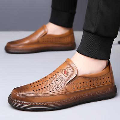 Frühling Herbst Heißverkauf Hohl Herren Leder Business Schuhe Einfache Trendige Slipper Outdoor Rutschfest Herren Sport Freizeit Schuhe
