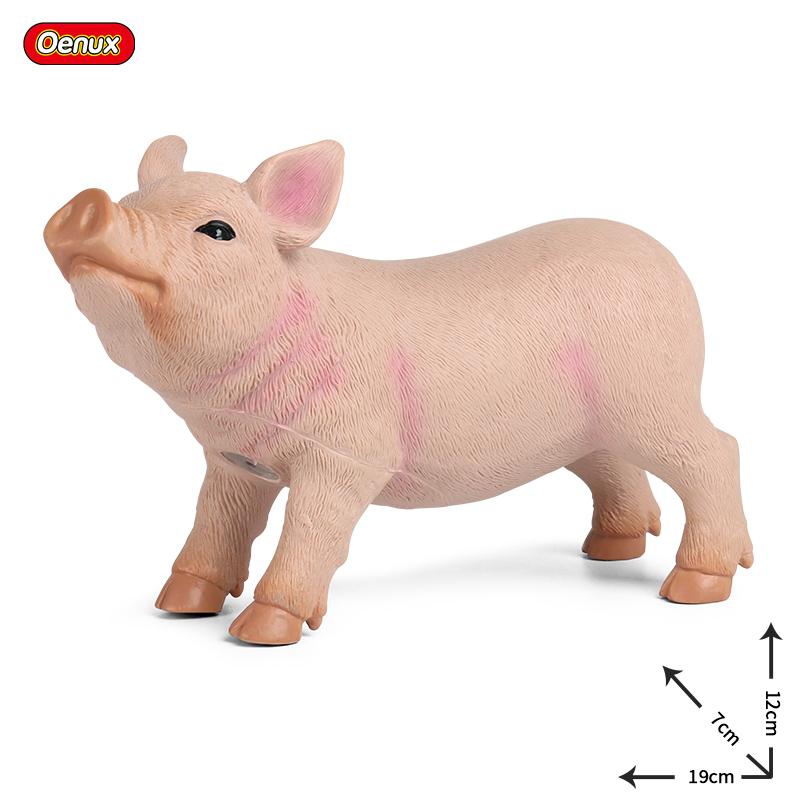 Oenux Soft Cotton Farm Animals Cow Horse Pig Hen Cat Dog Model Action Figures Wild Lizard Donkey Koala Educational Kids Toy Gift