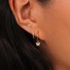 3PCS Elegant Butterfly CZ Charms Dangle Earrings Set for Women Stainless Steel Cubic Zirconia Huggie Cartilage Piercing Jewelry