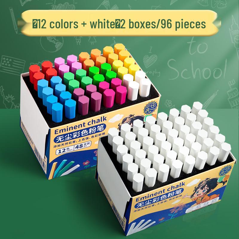 Dust-Free Bright Color Chalk for Kids - Keeps Hands Clean, Ideal for Teachers and Home Use.