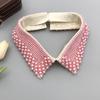 Elegant Imitation Pearls Accented Detachable Faux Collar Enhances Clothing Layers for Women Beaded Bib Choker Neckalce