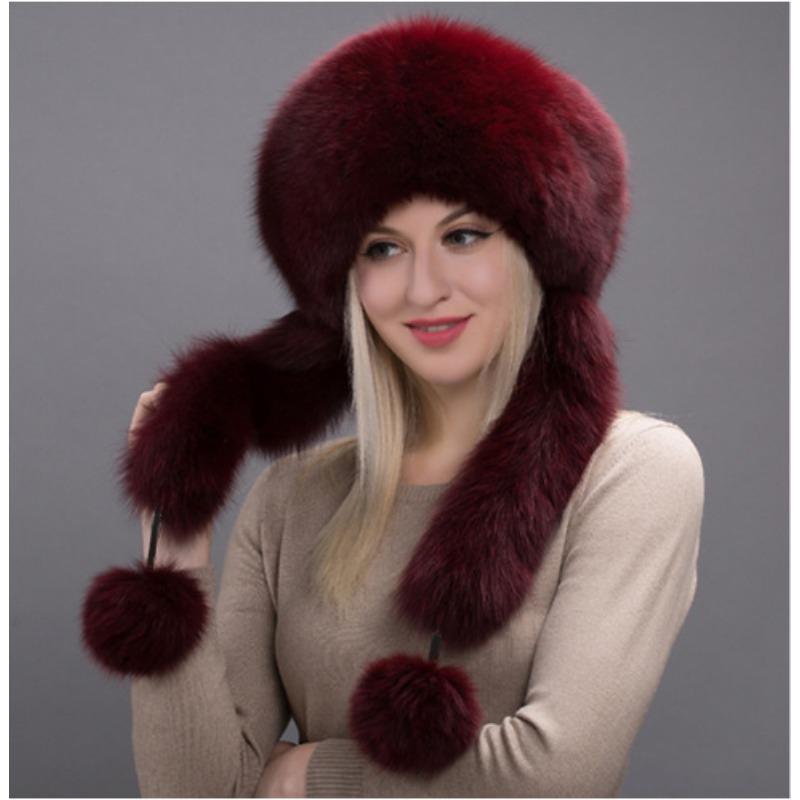 Ny imitasjon revehår dame Lei Feng-lue vinter damepels dame Lei Feng-lue dame vinter fortykket varm fiskerlue vindtett og kuldebestandig