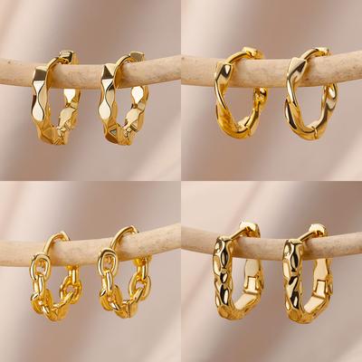 Boucles d'oreilles rondes élégantes pour femmes et filles, créoles de luxe en acier inoxydable, Vintage, mariage, fiançailles, bijoux esthétiques