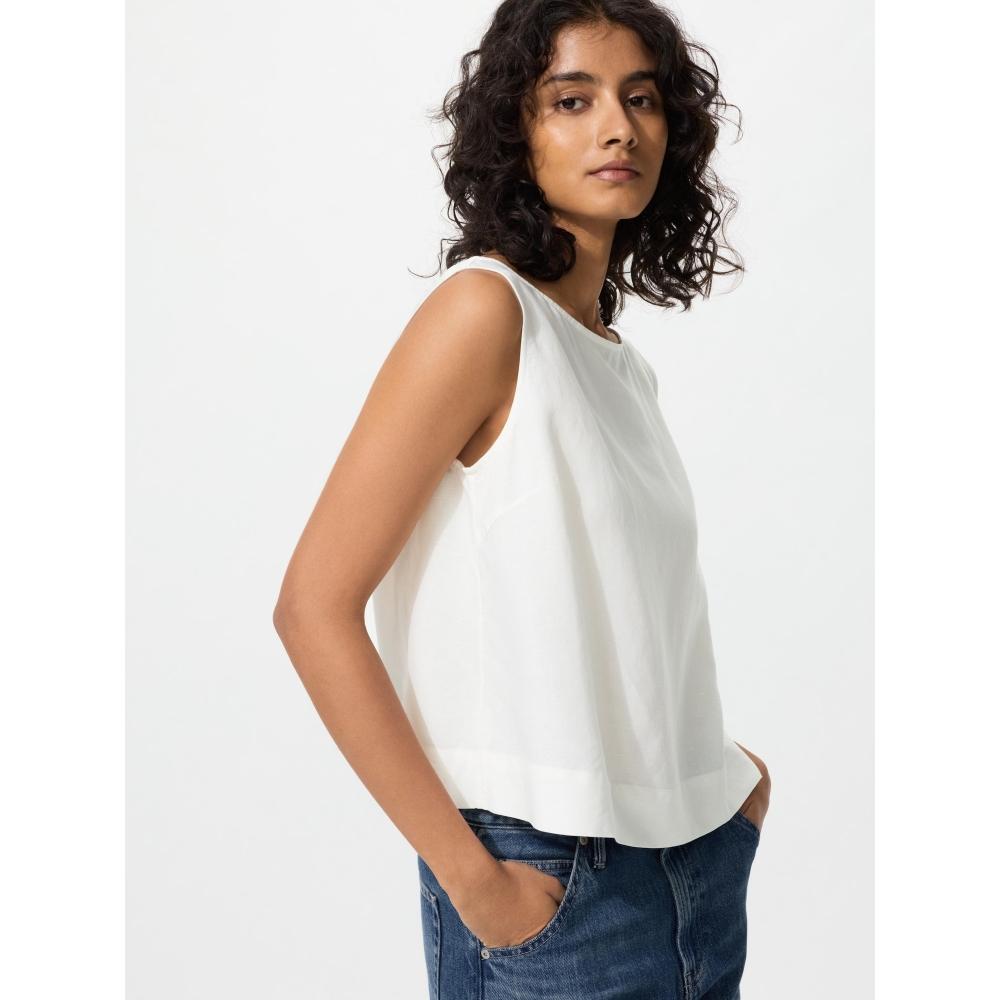 Uniqlo Japan Linen Blend Blouse Sleeveless