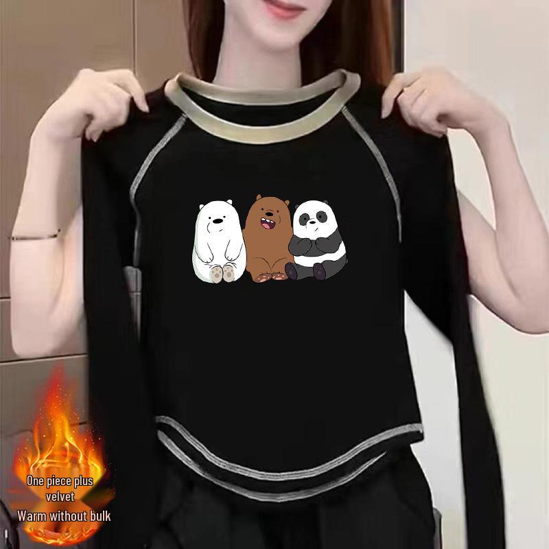 

Women s 2024 Double-Sided Velvet Long-Sleeve Shirt: Chic, Versatile Autumn/Winter Top S (for 70-100 jin) чёрный