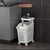 Narrow Laundry Basket Hamper with Storage Rack, Multi-Functional Cart for Dirty Clothes In Bathroom Gaps.