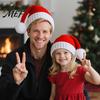Holiday Party Supplies for Men Women Children Santa Hat, Red Knitted Christmas Hat Kids Adults, Soft Waxy Winter Adults Xmas with White Pompom